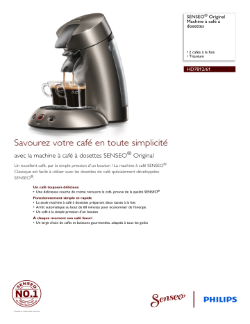 SENSEO® HD7812/61 SENSEO® Original Machine à café à dosettes Manuel utilisateur | Fixfr