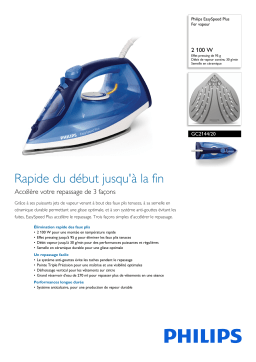 Philips GC2144/20 EasySpeed Plus Fer vapeur Manuel utilisateur