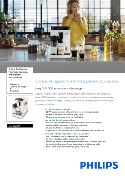 Philips EP3362/00 3100 series Machines espresso entièrement automatiques Manuel utilisateur