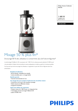 Philips HR3652/00 Avance Collection Blender Manuel utilisateur