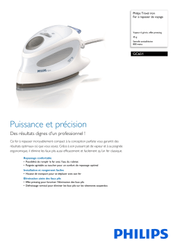 Philips GC651/02 Travel iron Fer à repasser de voyage Manuel utilisateur