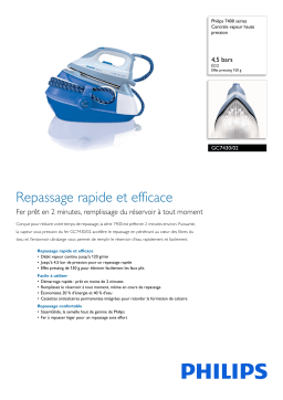 Philips GC7430/02 7400 series Centrale vapeur haute pression Manuel utilisateur