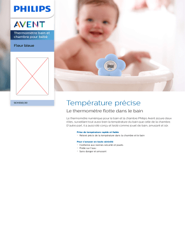 Avent SCH550/20 Avent Thermomètre bain et chambre pour bébé Manuel utilisateur | Fixfr