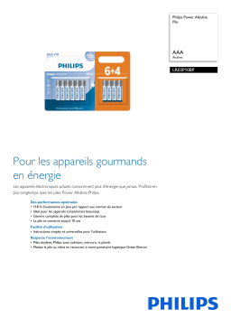 Philips LR03P10BP/59 Power Alkaline Pile Manuel utilisateur