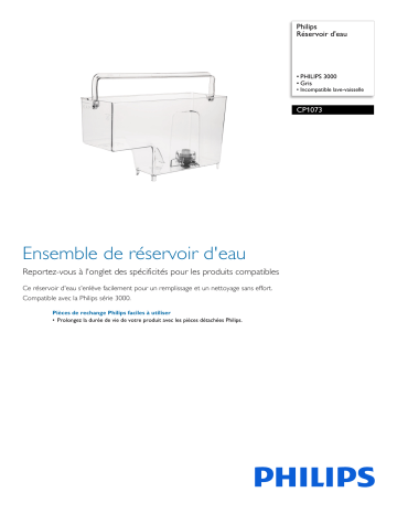 Philips CP1073/01 Réservoir d'eau Manuel utilisateur | Fixfr