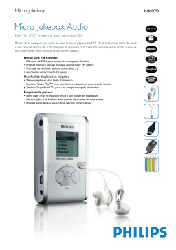 Philips HDD070/00 Micro juke-box Manuel utilisateur