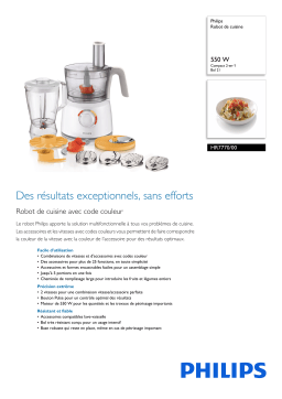 Philips HR7770/00 Robot de cuisine Manuel utilisateur