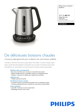 Philips HD9385/20 Avance Collection Bouilloire Manuel utilisateur