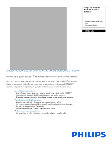 Philips HD7864/63 Quadrante Machine à café à dosettes Manuel utilisateur | Fixfr