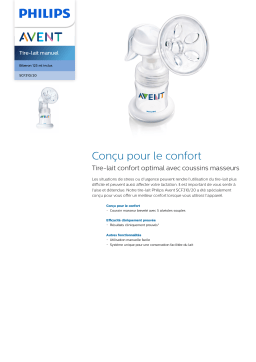 Avent SCF310/20 Avent Tire-lait manuel Manuel utilisateur