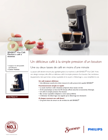 SENSEO® HD7826/41 SENSEO® Viva Café Machine à café à dosettes Manuel utilisateur | Fixfr