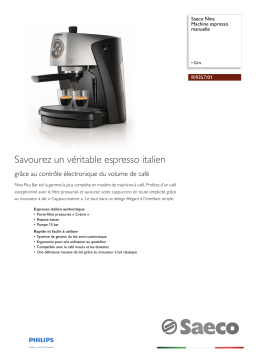 Saeco RI9357/01 Saeco Nina Machine espresso manuelle Manuel utilisateur