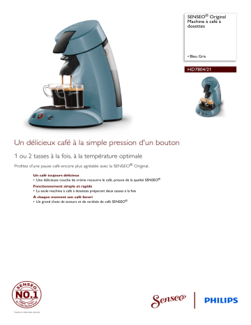 SENSEO® HD7804/21 SENSEO® Original Machine à café à dosettes Manuel utilisateur | Fixfr