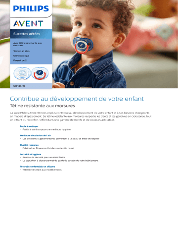 Avent SCF186/27 Avent Sucettes aérées Manuel utilisateur | Fixfr