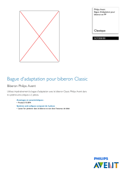 Avent SCF200/00 Avent Bague d'adaptation pour biberon en PP Manuel utilisateur
