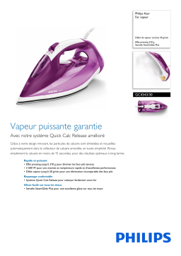 Philips GC4543/30 Azur Fer vapeur Manuel utilisateur