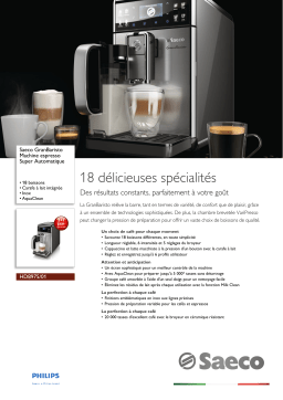 Saeco HD8975/01 Saeco GranBaristo Machine espresso Super Automatique Manuel utilisateur