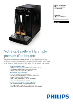 Philips HD8821/01R1 3000 Series Machine espresso Automatique Manuel utilisateur