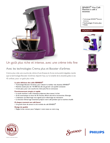 SENSEO® HD6561/41 SENSEO® Viva Café Machine à café à dosettes Manuel utilisateur | Fixfr