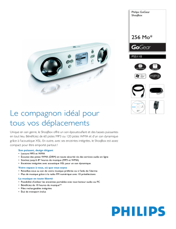 Philips PSS110/00 GoGear ShoqBox Manuel utilisateur | Fixfr