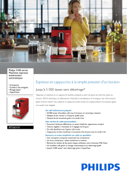 Philips EP3363/10 3100 series Machines espresso entièrement automatiques Manuel utilisateur