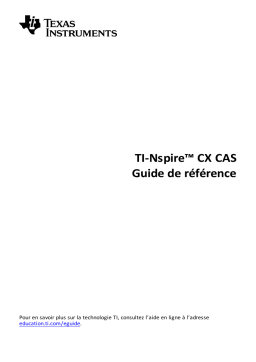 Texas Instruments TI-nspire CX CAS Manuel du propriétaire