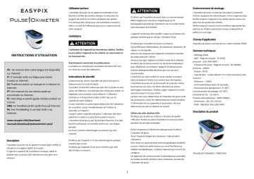 Easypix PulseOximeter PO2 Manuel du propriétaire | Fixfr