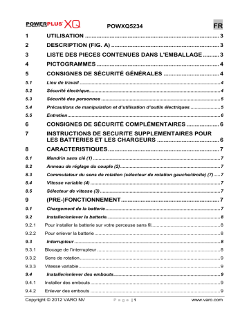 Powerplus pow xq5234 Manuel du propriétaire | Fixfr