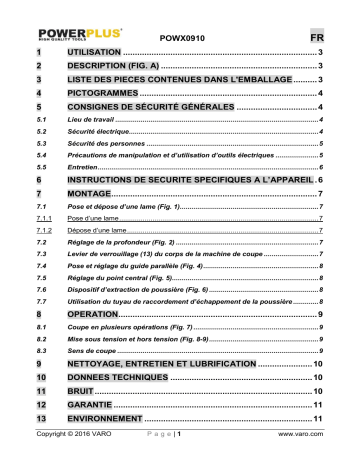 Powerplus POWX0910 Manuel du propriétaire | Fixfr