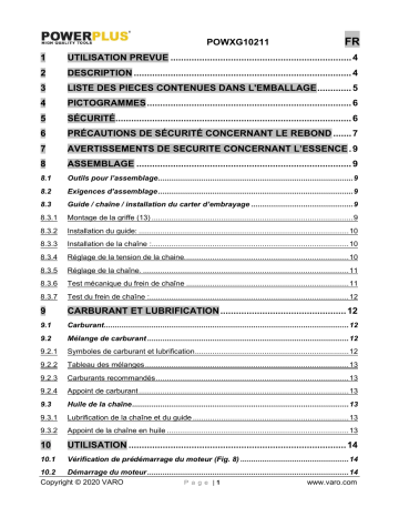 Powerplus POWXG10211 Manuel du propriétaire | Fixfr