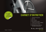 Kalkhoff Carnet d- entretien Manuel du propri&eacute;taire