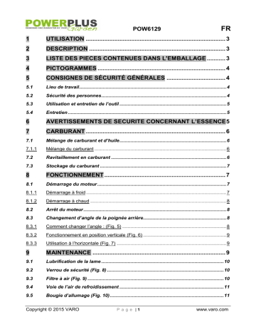 Powerplus POW6129 Manuel du propriétaire | Fixfr