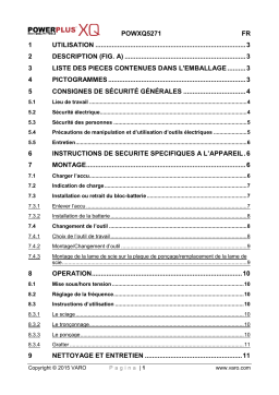 Powerplus POWXQ5271 Manuel du propriétaire