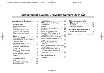 Chevrolet Camaro 2014 Infotainment System Manuel utilisateur | Fixfr