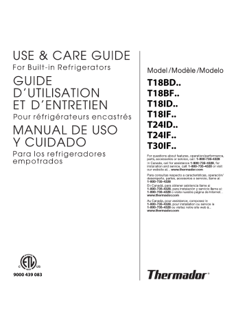 T18BF Serie | T18ID Serie | T18BD Serie | T24IF Serie | T24ID Serie | T18IF Serie | Thermador T30IF Serie Mode d'emploi | Fixfr