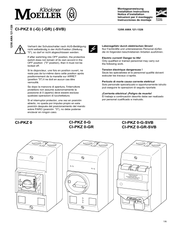 Moeller CI-PKZ 0-GR-SVB Manuel utilisateur | Fixfr