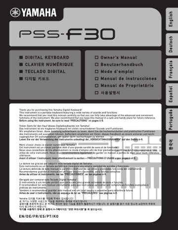 Yamaha PSS-F30 Manuel utilisateur | Fixfr