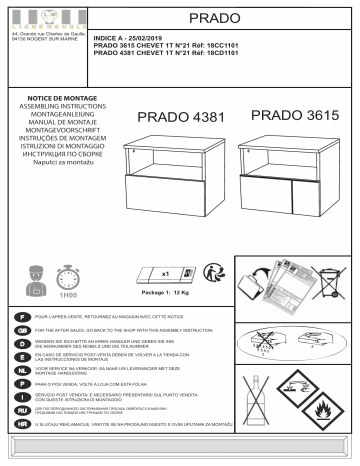 PRADO 3615 | LIGNE MEUBLE PRADO 4381 Manuel utilisateur | Fixfr