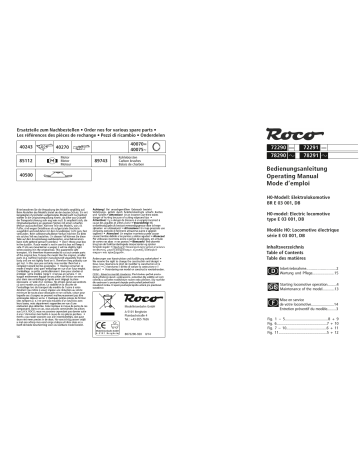 roco 72290 Mode d'emploi | Fixfr