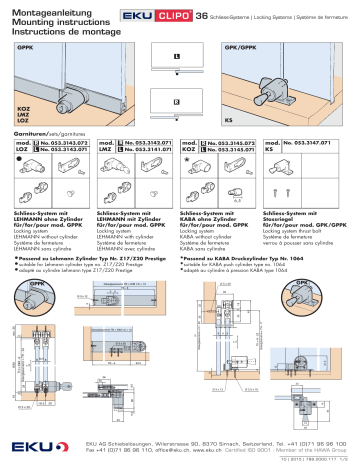 EKU CLIPO 36 Manuel utilisateur | Fixfr