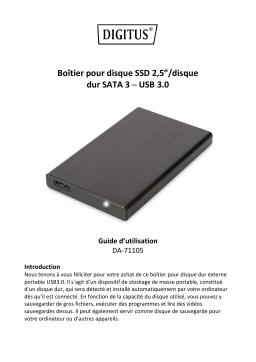 Digitus DA-71105 2.5" SSD/HDD housing, SATA I-III - USB 3.0 Manuel du propriétaire