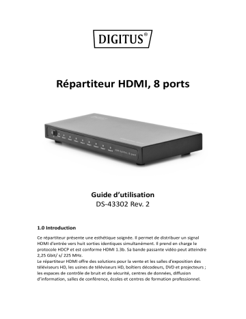 Digitus DS-43302 HDMI Splitter, 1x8 Manuel du propriétaire | Fixfr