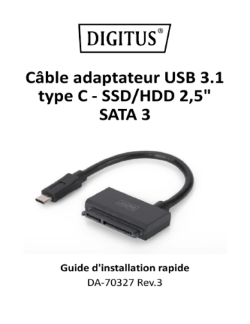 Digitus DA-70327 USB 3.1 Type-C™ - SATA 3 adapter cable Manuel du propriétaire | Fixfr
