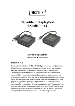 Digitus DS-45404 4K DisplayPort Splitter, 1x2 Manuel du propriétaire