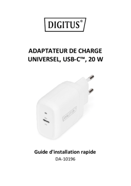 Digitus DA-10196 Universal Charging Adapter, USB-C™, 20 W Guide de démarrage rapide