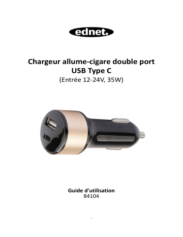 Ednet 84104 Dual Car Charger, USB Type-C™ Manuel du propriétaire | Fixfr