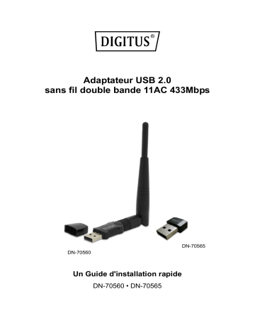 Digitus DN-70560 USB Wireless 600AC Adapter Guide de démarrage rapide | Fixfr