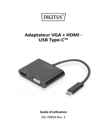 Digitus DA-70858 USB Type-C™ - HDMI + VGA Adapter Manuel du propriétaire | Fixfr