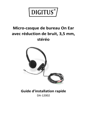 Digitus DA-12202 On Ear Office Headset Guide de démarrage rapide | Fixfr
