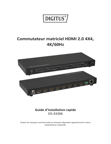 Digitus DS-43306 4K HDMI Matrix Switch, 4x4 Manuel du propriétaire | Fixfr